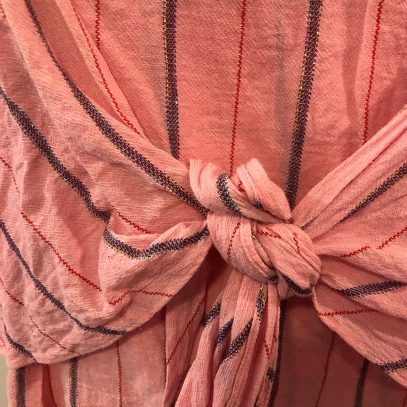 Anthropologie Pink Tie Waist Skirt Size M - Picture 5 of 7